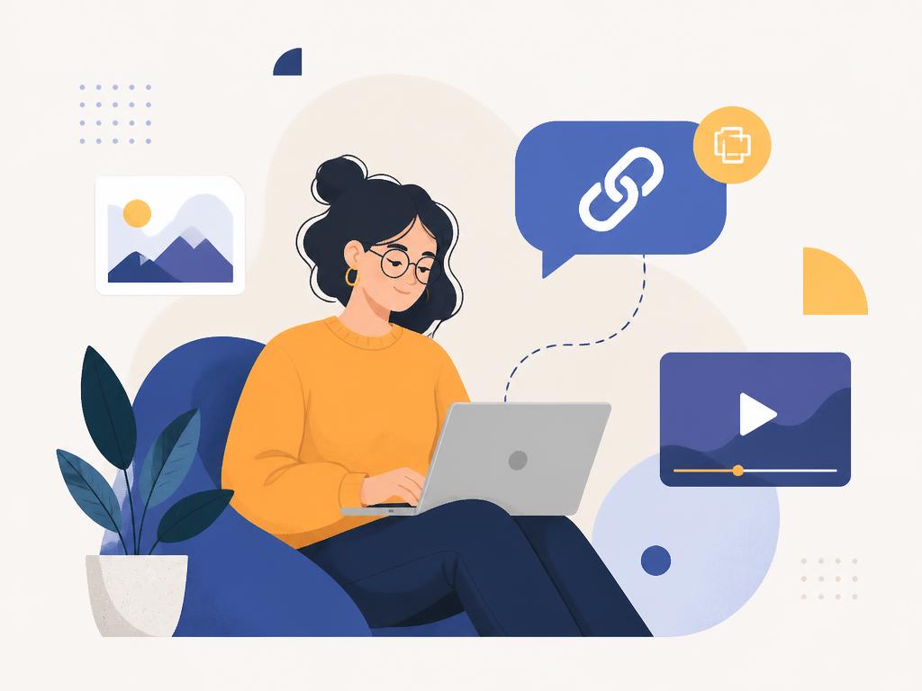 Creator sharing a referral link from a laptop